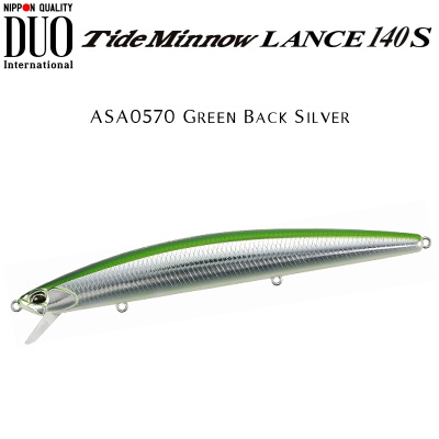 DUO Tide Minnow Lance 140S | ASA0570 Green Back Silver