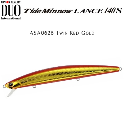 DUO Tide Minnow Lance 140S | ASA0626 Twin Red Gold