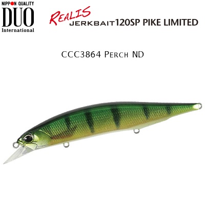 DUO Realis Jerkbait 120SP PIKE Limited | CCC3864 Perch ND