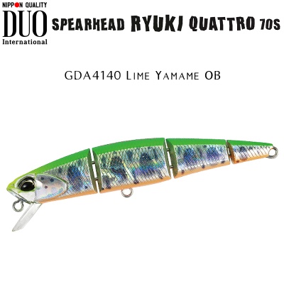 DUO Spearhead Ryuki Quattro 70S | GDA4140 Lime Yamame OB