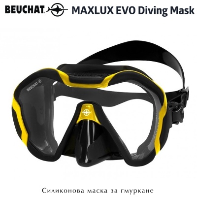Beuchat MaxLux EVO Diving Mask | Yellow Black Frame