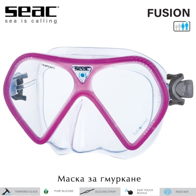 Seac Sub FUSION | Diving Mask | Clear skirt & Pink frame