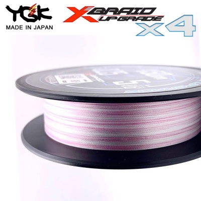 YGK X-Braid UPGRADE X4 | Бяло плетено влакно с розова маркировка 100m