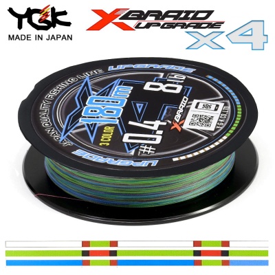 YGK X-Braid UPGRADE X4 | 3 Color PE Line | White - Jigman Green - Marine Blue