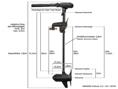 Haswing Protruar 2.0 HP 12V | Электрический лодочный мотор