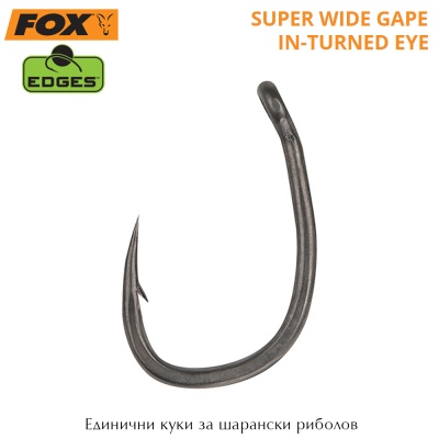 Fox Edges Super Wide Gape In-Turned Eye Hooks