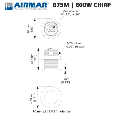 Airmar B75M | CHIRP Сонда 600W | Без букса