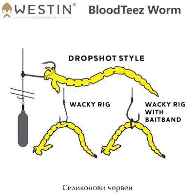 Westin BloodTeez Worm 5.5cm | Силиконовая приманка
