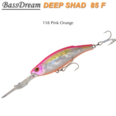 BassDream Deep Shad 85F | 118 Pink Orange