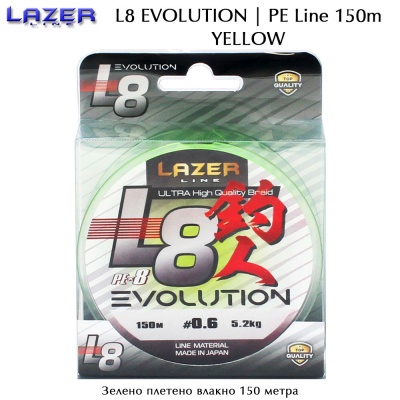 Lazer L8 Evolution Fluo Green | PE Line 150m