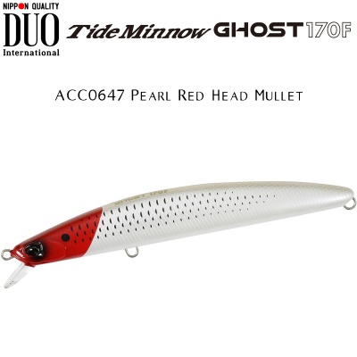 DUO Tide Minnow Ghost 170F | ACC0647 Pearl Red Head Mullet