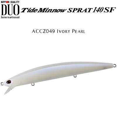 DUO Tide Minnow Sprat 140SF | ACCZ049 Ivory Pearl`
