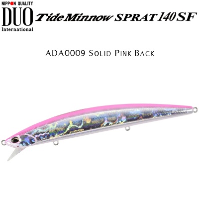 DUO Tide Minnow Sprat 140SF | ADA0009 Solid Pink Back
