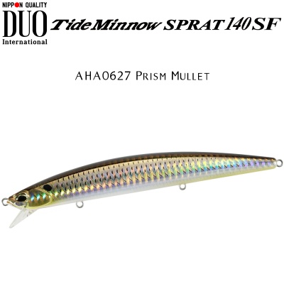 DUO Tide Minnow Sprat 140SF | AHA0627 Prism Mullet