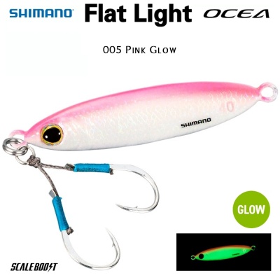 Shimano OCEA Flat Light Metal Jig | 005 Pink Glow