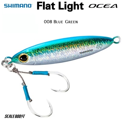 Shimano OCEA Flat Light Metal Jig | 008 Blue Green
