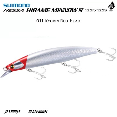 Shimano Nessa Hirame Minnow III 125S | OM-225M | 011 Kyorin Red Head