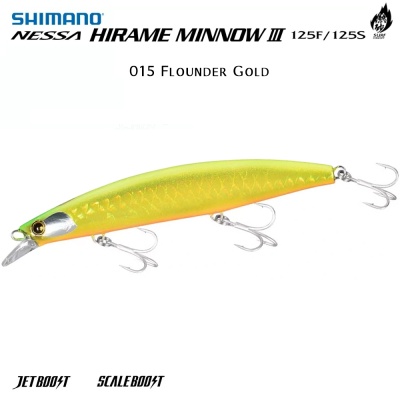 Shimano Nessa Hirame Minnow III 125S | OM-225M | 015 Flounder Gold