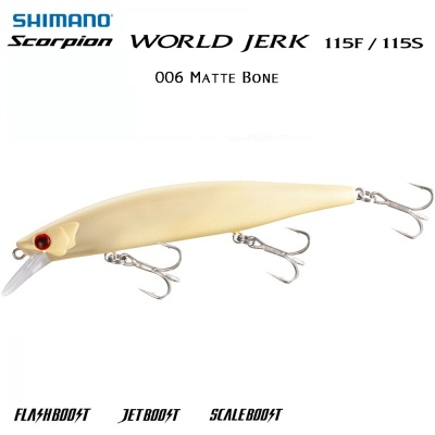 Shimano Scorpion World Jerk 115S FLASHBOOST | ZR-311V | 006 Matte Bone