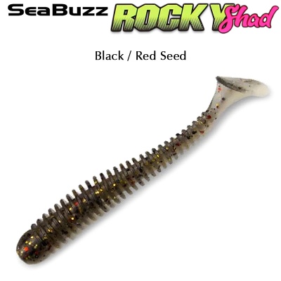 SeaBuzz Rocky Shad | Black / Red Seed