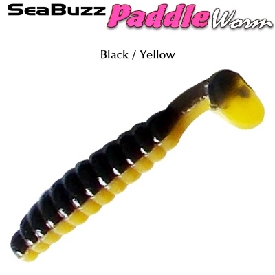 SeaBuzz Paddle Worm 4.5cm | Black / Yellow