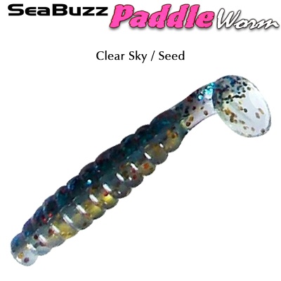 SeaBuzz Paddle Worm 4.5cm | Clear Sky / Seed