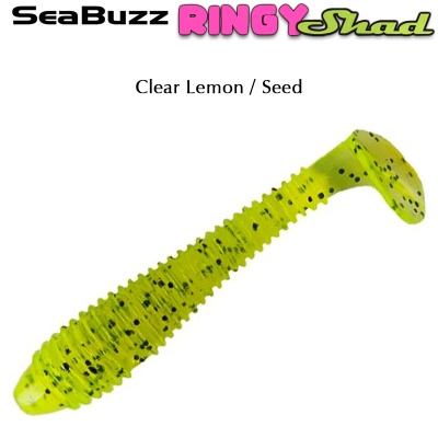 SeaBuzz Ringy Shad 6.5cm | Clear Lemon / Seed