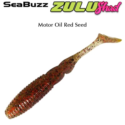 SeaBuzz Zulu Shad 7.5cm | Motor Oil Red Seed
