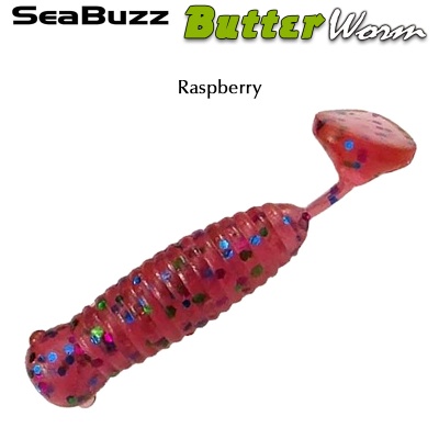 SeaBuzz Butter Worm 4.5cm | Raspberry