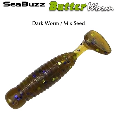 SeaBuzz Butter Worm 4.5cm | Dark Worm / Mix Seed