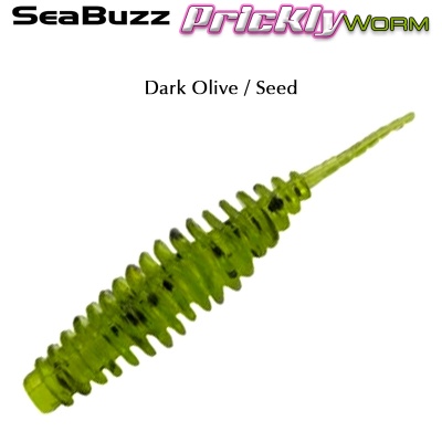 SeaBuzz Prickly Worm 3.8cm | Dark Olive / Seed