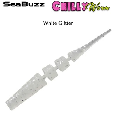 SeaBuzz Chilly Worm 4.2cm | White Glitter