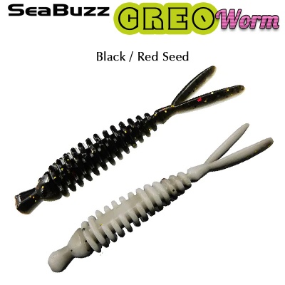 SeaBuzz Creo Worm 6.2cm | Black / Red Seed