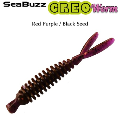 SeaBuzz Creo Worm 6.2cm | Red Purple / Black Seed