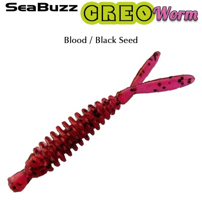 SeaBuzz Creo Worm 6.2cm | Blood / Black Seed