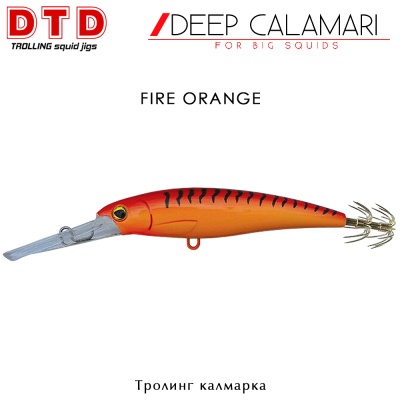 DTD Deep Calamari | Trolling Squid Jig | Fire Orange