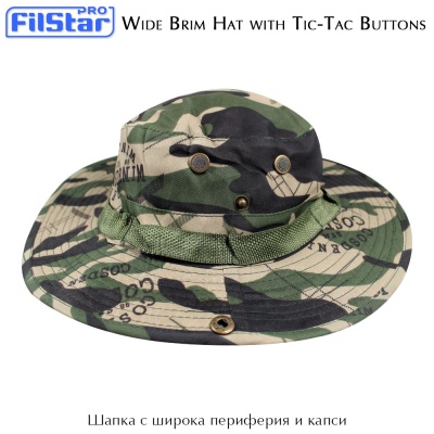 FilStar Hat with Wide Brim and Tic-Tac Buttons