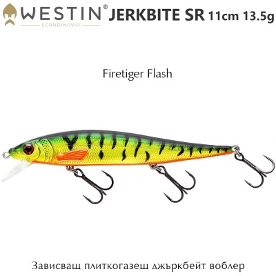 Westin Jerkbite SR 11cm | Firetiger Flash