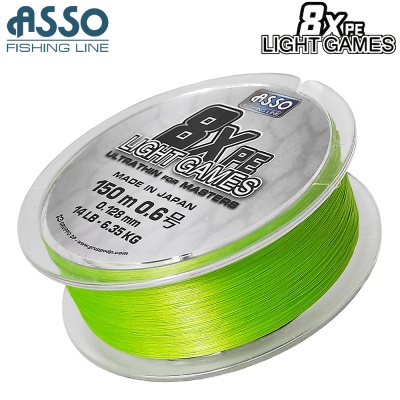 ASSO 8X PE Light Games Fluo Green 150m | Плетеная леска