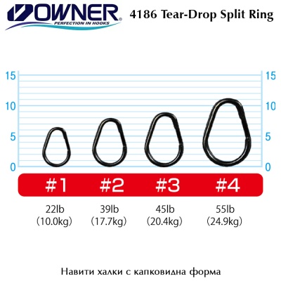 Owner 4186 Tear Drop Split Ring | Навити халки
