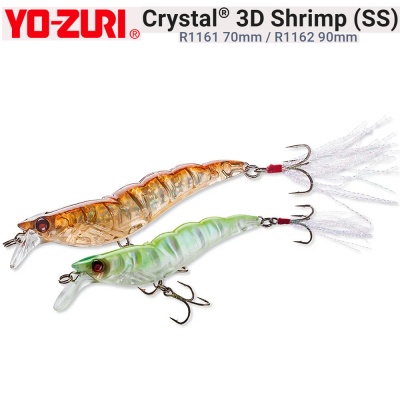 Yo-Zuri Crystal 3D Shrimp SS | R1161 70mm / R1162 90mm