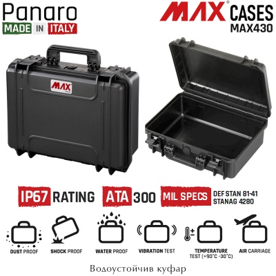 Plastica Panaro MAX NERO 430 | Watertight case